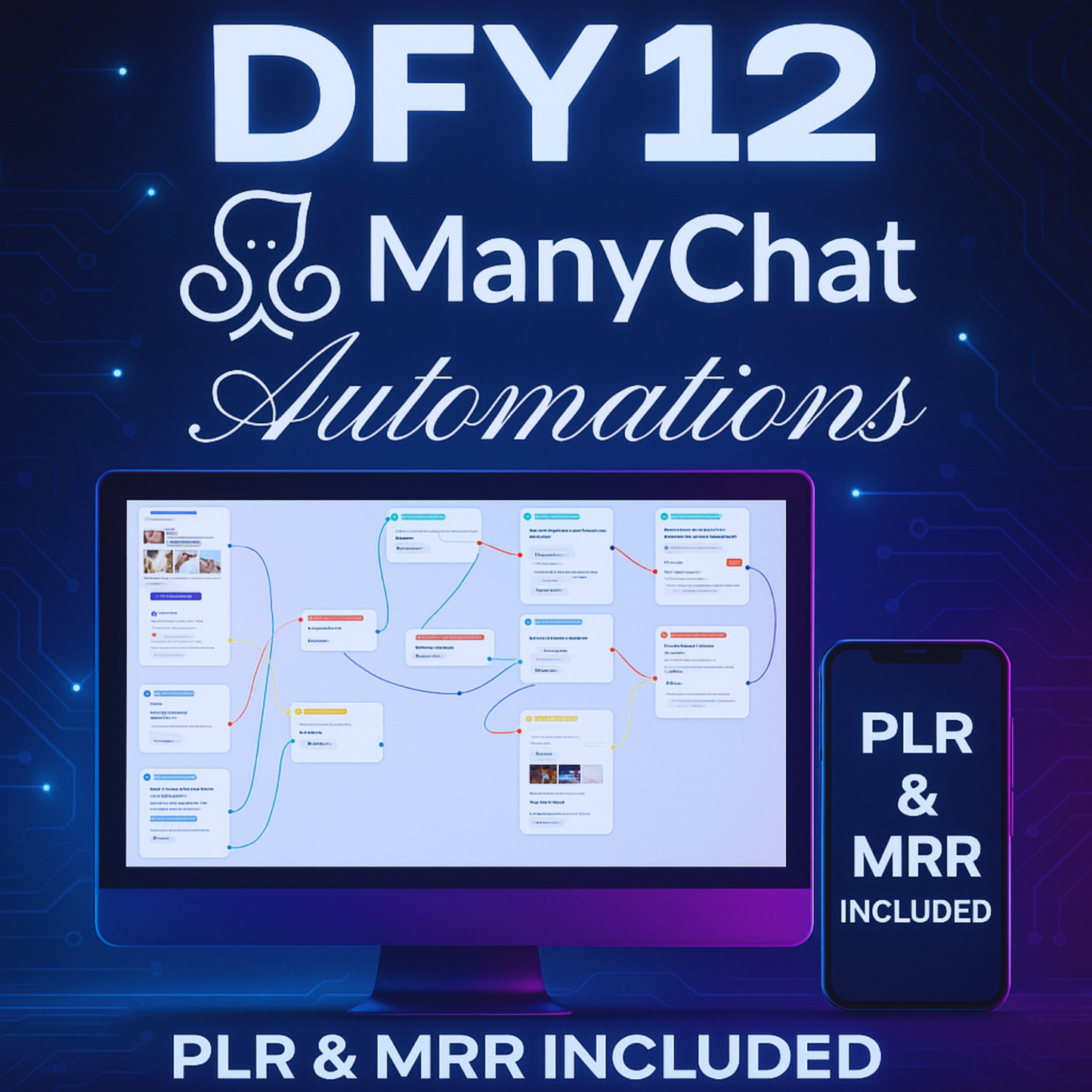DFY 12 ManyChat Automations with PLR & MRR | Editable Chatbot Flows for Digital Marketers, Coaches, Online Stores Lead Generation, Resell as yours