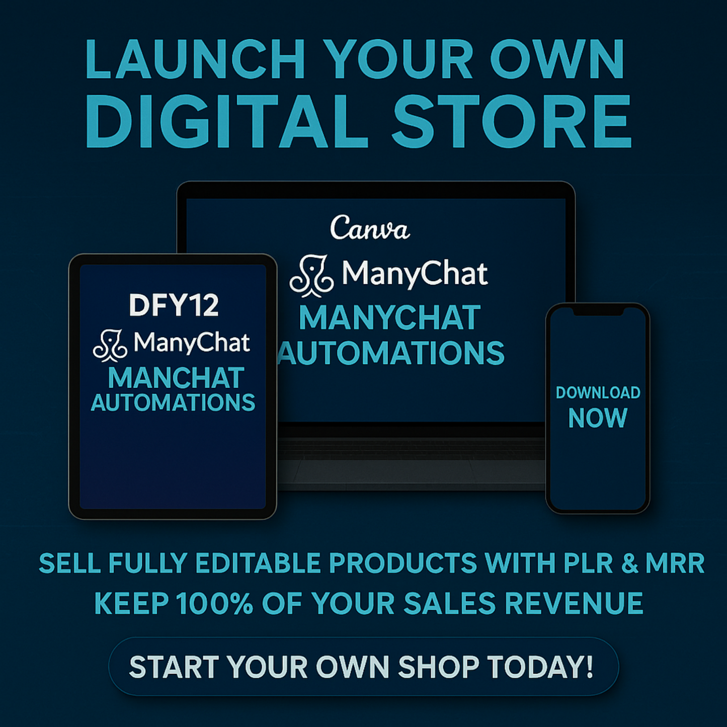 DFY 12 ManyChat Automations with PLR & MRR | Editable Chatbot Flows for Digital Marketers, Coaches, Online Stores Lead Generation, Resell as yours
