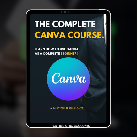 The Complete Canva Course, PLR, MRR, Canva Template, Make Money Online, Master Resell Rights, Digital Download
