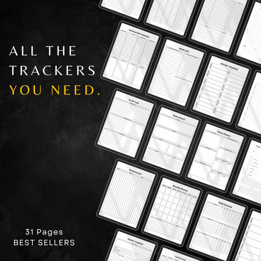 Premium Life Planner with PLR & MRR, Canva Templates, Self Care Tracker, Habit Tracker, Goal Tracker, Digital Planners