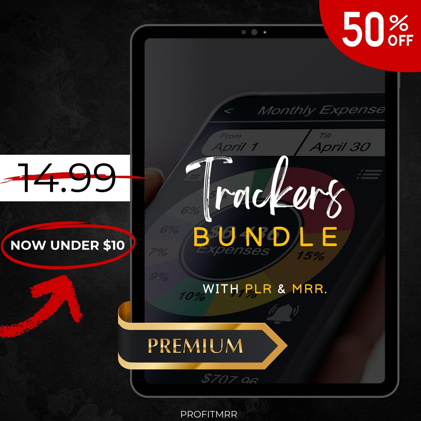 Premium Trackers Bundle with PLR & MRR, Canva Templates, Self Care Tracker, Habit Tracker, Goal Tracker, Digital Planners