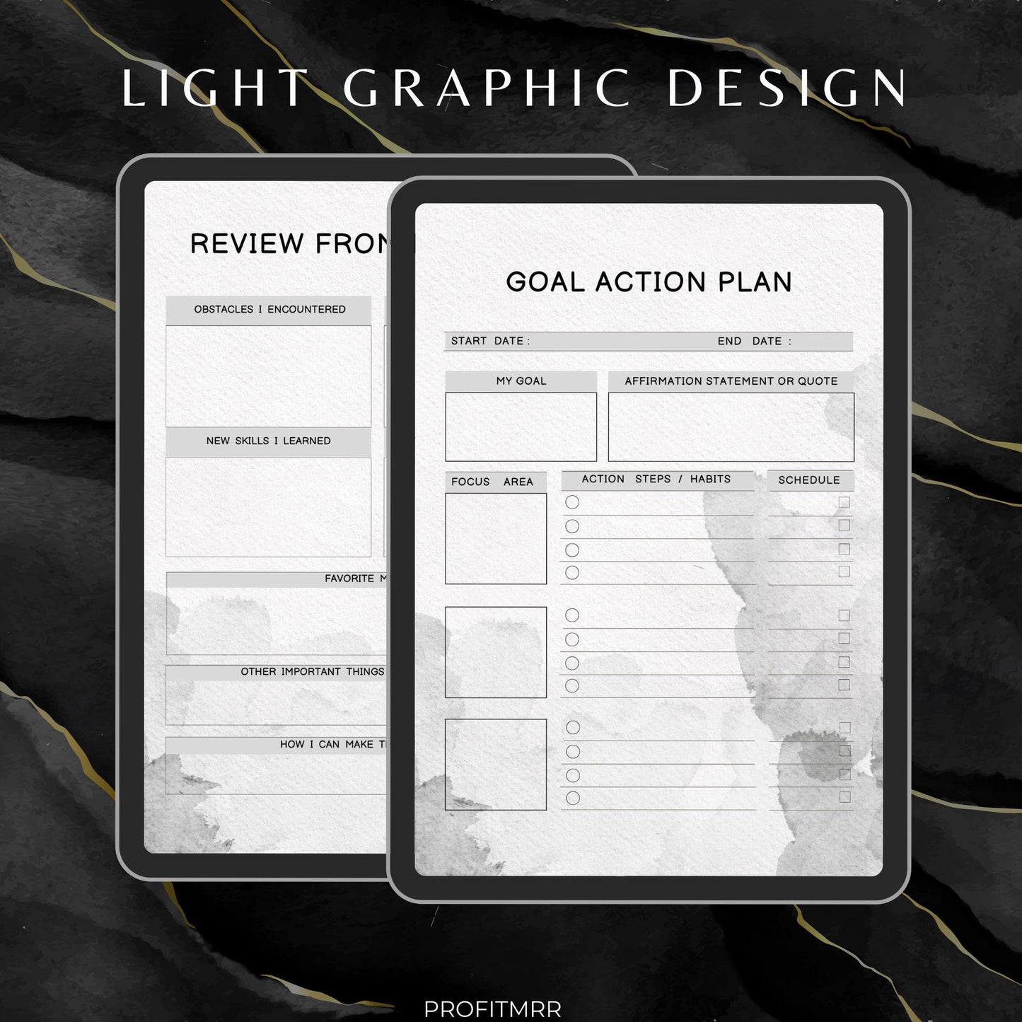 Premium Personal Growth Planner with PLR & MRR, Canva Templates, Self Care Journal, Habit Tracker, Daily Gratitude, Digital Planners