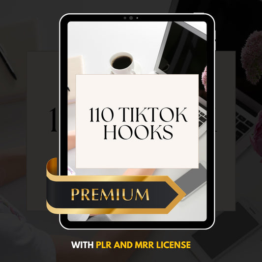 110 TikTok Hooks PLR MRR Viral Captions Digital Marketing Content for Social Media Growth High Engagement Hooks for Reels Shorts TikTok