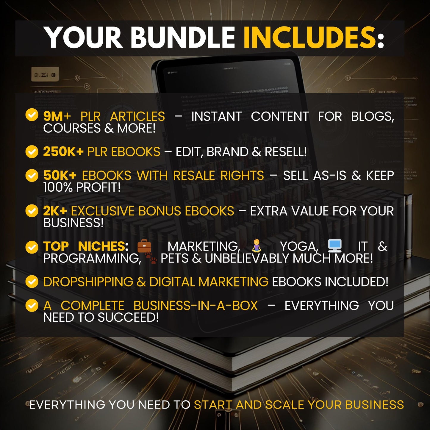 300,000 eBooks Bundle PLR MRR | Resellable Digital Library of Finance, Self Help, Marketing, Health, Business, Passive Income, Plr Products