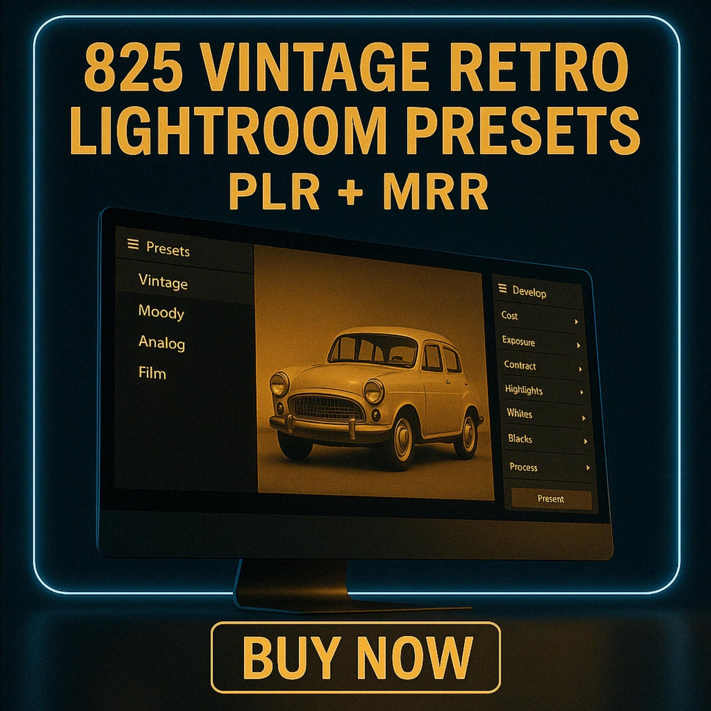 825 Retro Vintage Lightroom Presets Bundle PLR MRR | Film, VSCO Aesthetic Presets | Photographer’s Kit & Tools | Resell Rights, Plr products