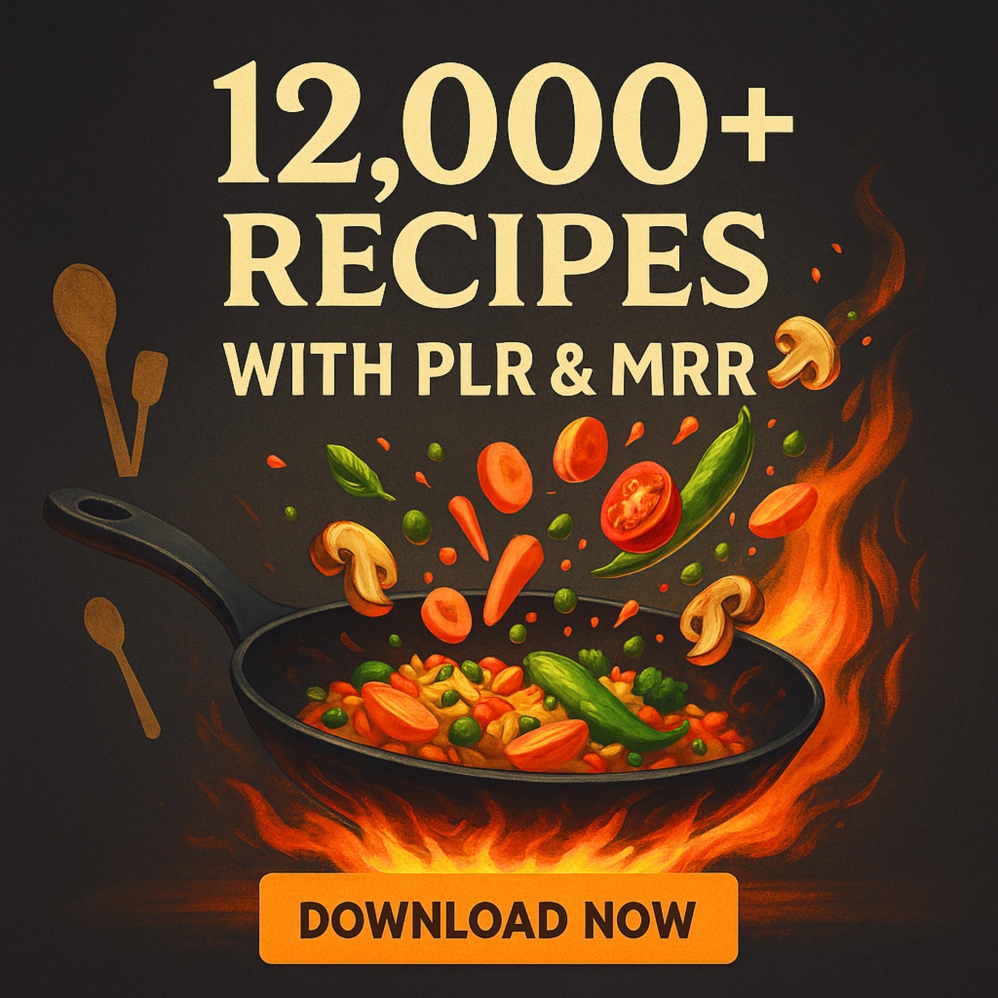 12,000 Recipes PLR MRR: Digital Cookbook Collection (Digital Download))