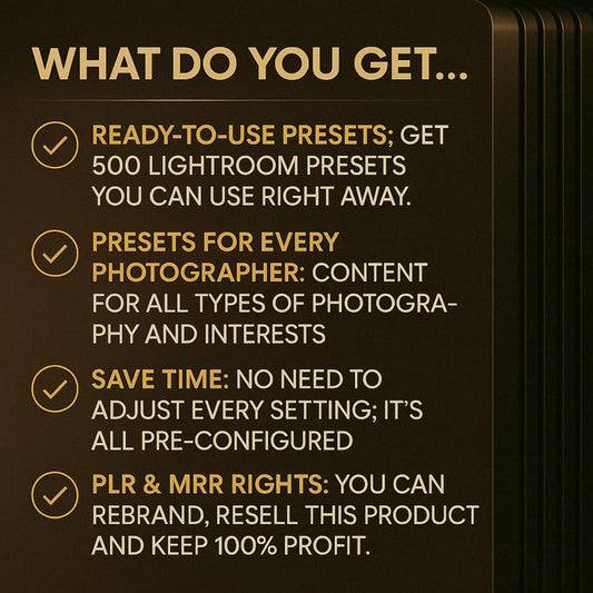 500 Adobe Lightroom Presets Bundle PLR MRR Wedding lr presets film lightroom presets vsco vintage retro Boho Presets, Presets Photographers