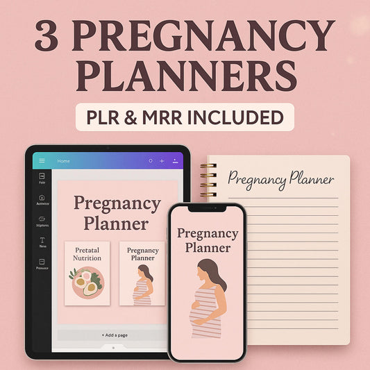 3 Pregnancy Planners PLR & MRR, Pregnancy Journal, Newborn Journal, Baby Journal, Plr Planners, Plr Prorducts, Busy Mom Planner, Mom Journal