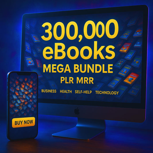 300,000+ eBooks Mega Bundle: PLR & MRR Resell Rights (Digital Download