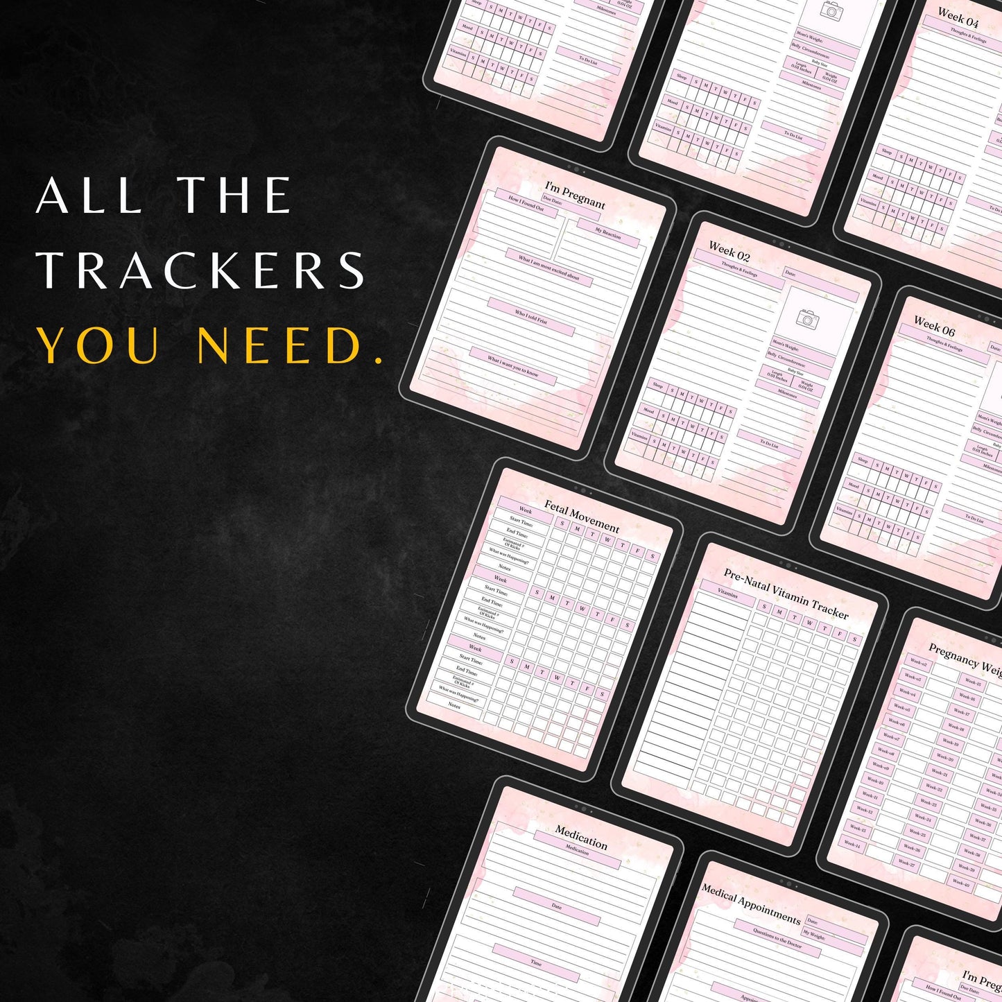 My Pregnancy Journal PLR & MRR, Pregnancy Tracker, Plr Canva Templates, Self Care Journal, Habit Tracker, Daily Gratitude, Digital Planners