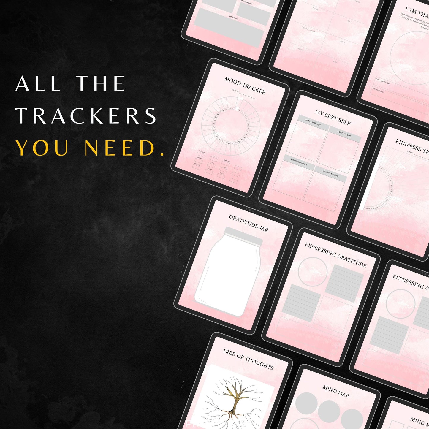 Vision Book Journal PLR & MRR, Vision Board, Plr Canva Templates, Self Care Journal, Habit Tracker, Daily Gratitude Journal, Plr Planners