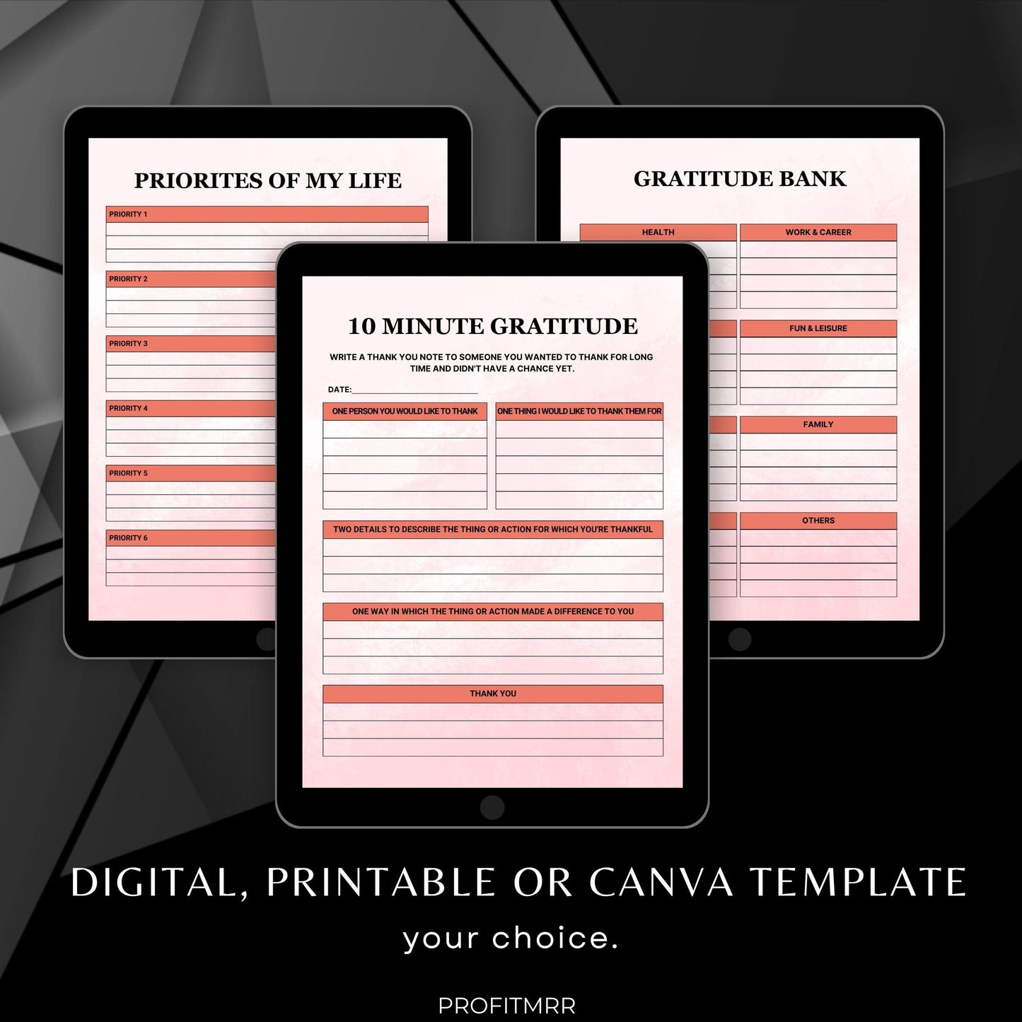 Gratitude Journal 2025 PLR & MRR, Canva Templates, Self Care Journal, Habit Tracker, Daily Gratitude, Digital Planners, Plr Planners Product