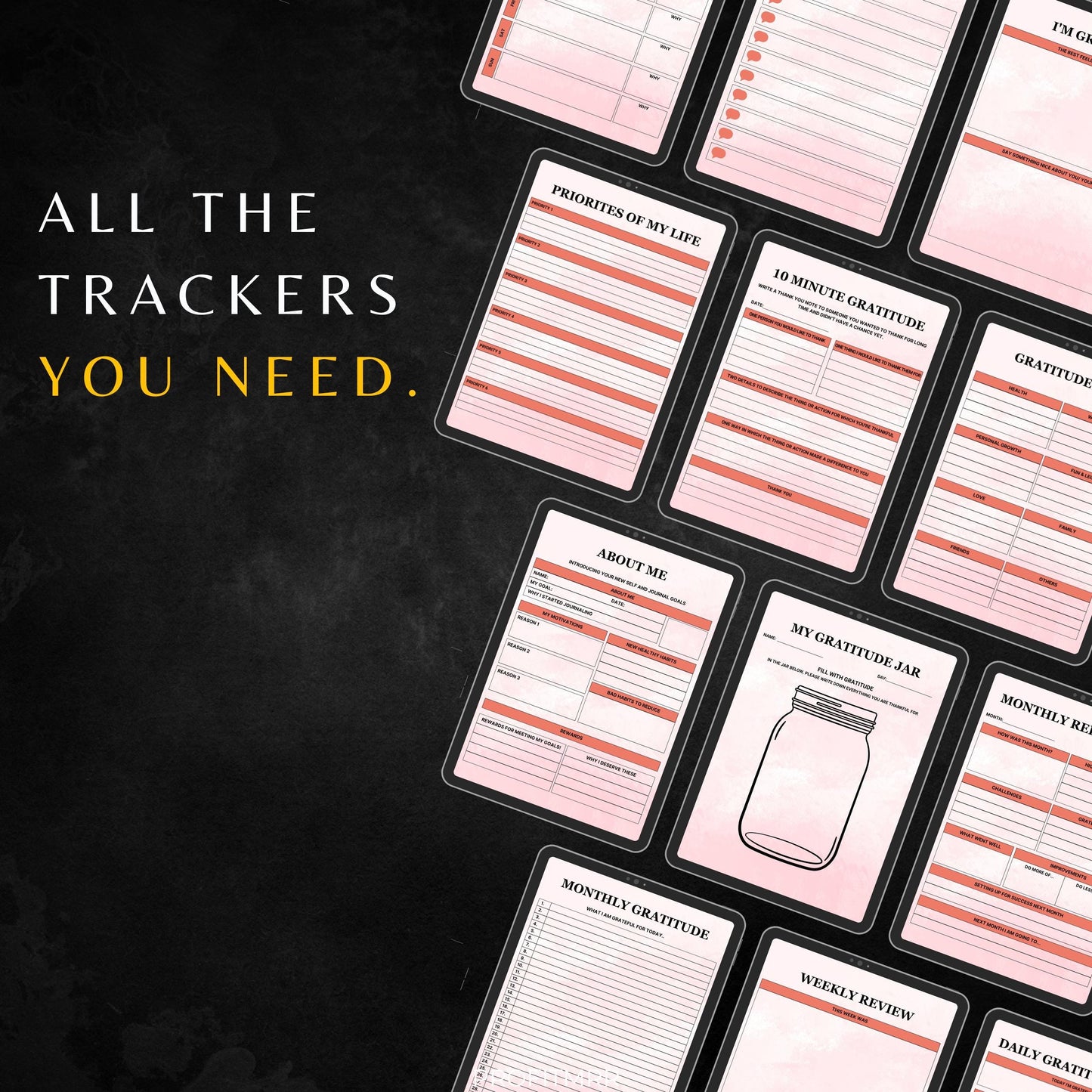 Gratitude Journal 2025 PLR & MRR, Canva Templates, Self Care Journal, Habit Tracker, Daily Gratitude, Digital Planners, Plr Planners Product