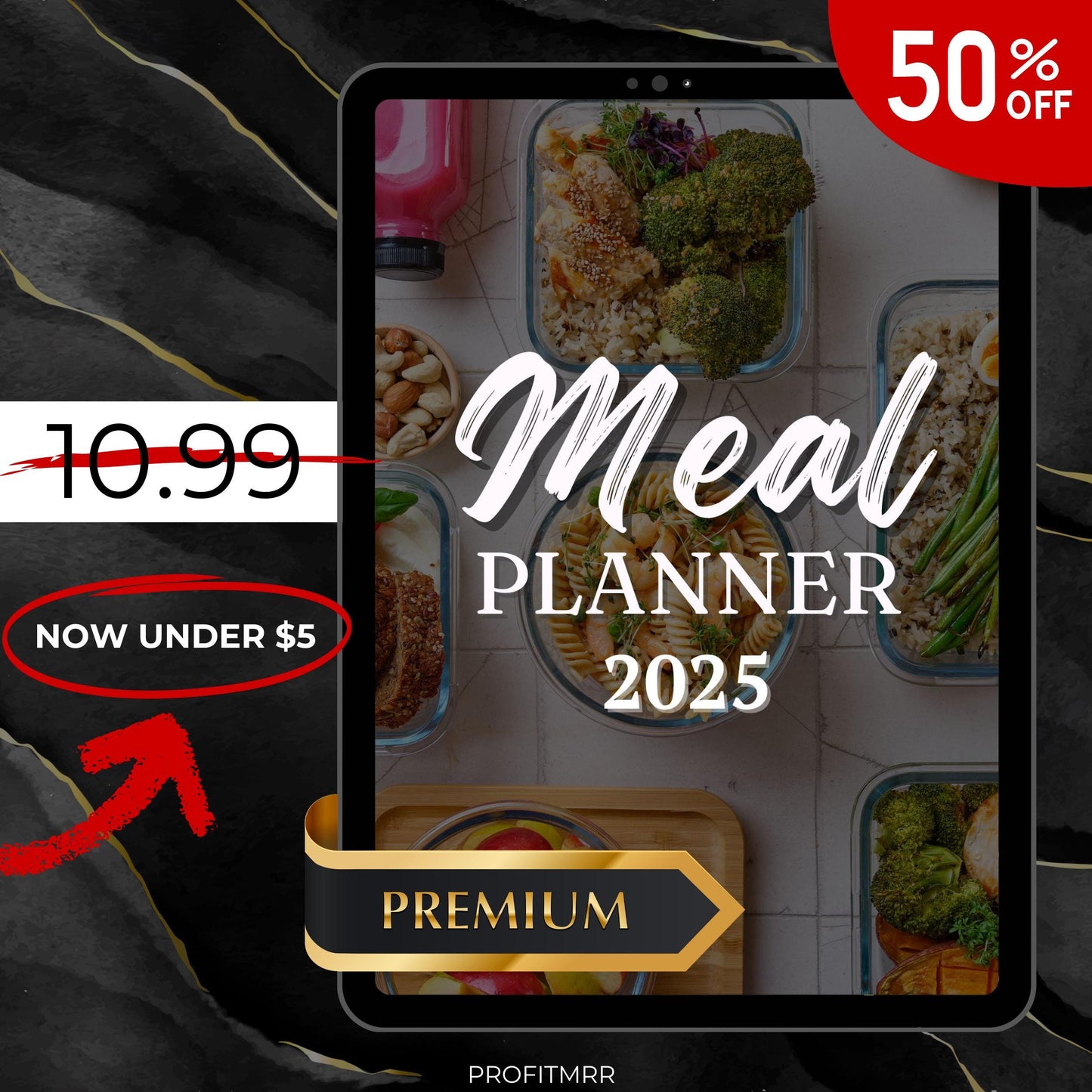 2025 Premium Meal Planner PLR & MRR, Plr Canva Templates,Fitness Journal,Gym Planner,Workout Planner,Diet Planner,Habit Tracker,Plr Planner