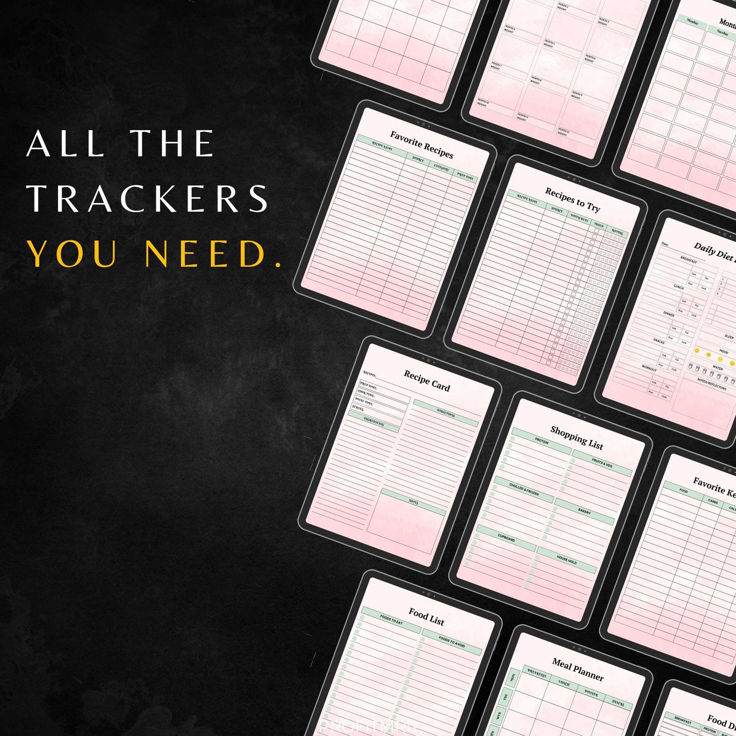 2025 Meal Planner PLR Canva Templates: Fitness & Diet Journal (Digital Download)