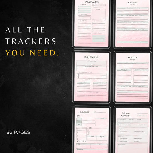 Mental Health Self Care Planner 2025 PLR & MRR, Canva Templates, Self Care Journal, Habit Tracker, Daily Gratitude, Digital Plr Planners