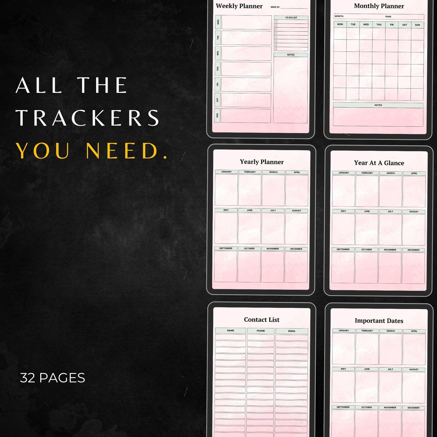 2025 Planner PLR MRR, Canva Templates, Weekly Planner,Monthly Planner, Plr Planners, Vision Board,Password Tracker,To do List,Yearly Planner