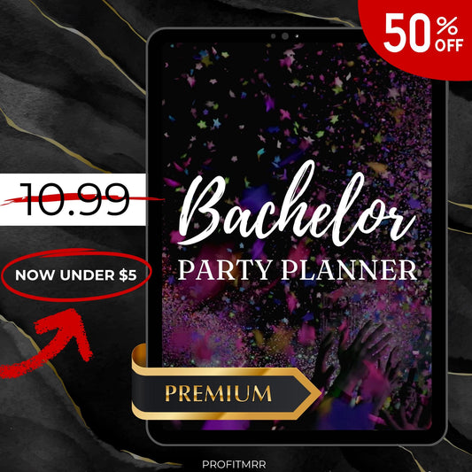 Bachelor Party Planner PLR & MRR, Canva Templates, Plr Planners, Wedding Planner, Digital Planner Bundle, Printable Planner,Plr Products Mrr