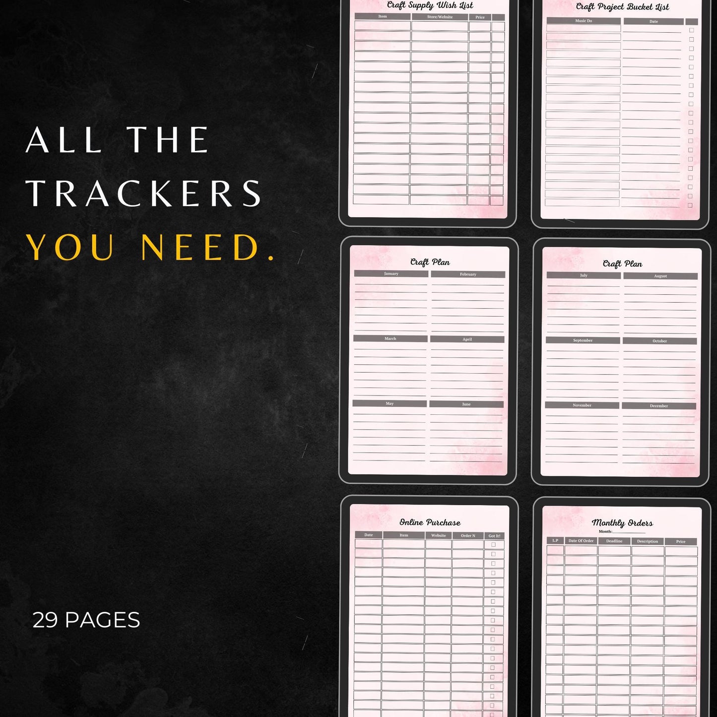 Craft Planner PLR & MRR, Canva Templates, Daily Planner, Craft Project Planner, Business Planner,Plr Planners,Digital Planner Plr,To do List