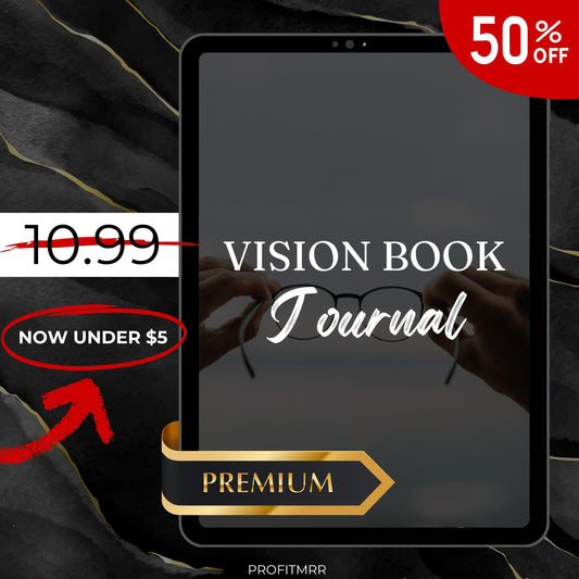 Vision Book Journal PLR & MRR, Vision Board, Plr Canva Templates, Self Care Journal, Habit Tracker, Daily Gratitude Journal, Plr Planners