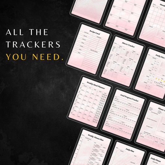 Fitness Planner Bundle PLR & MRR, Plr Canva Templates, Plr Planners, Plr Products, Plr Bundles, Health Plr, Fitness Gym Plr, Calorie Tracker