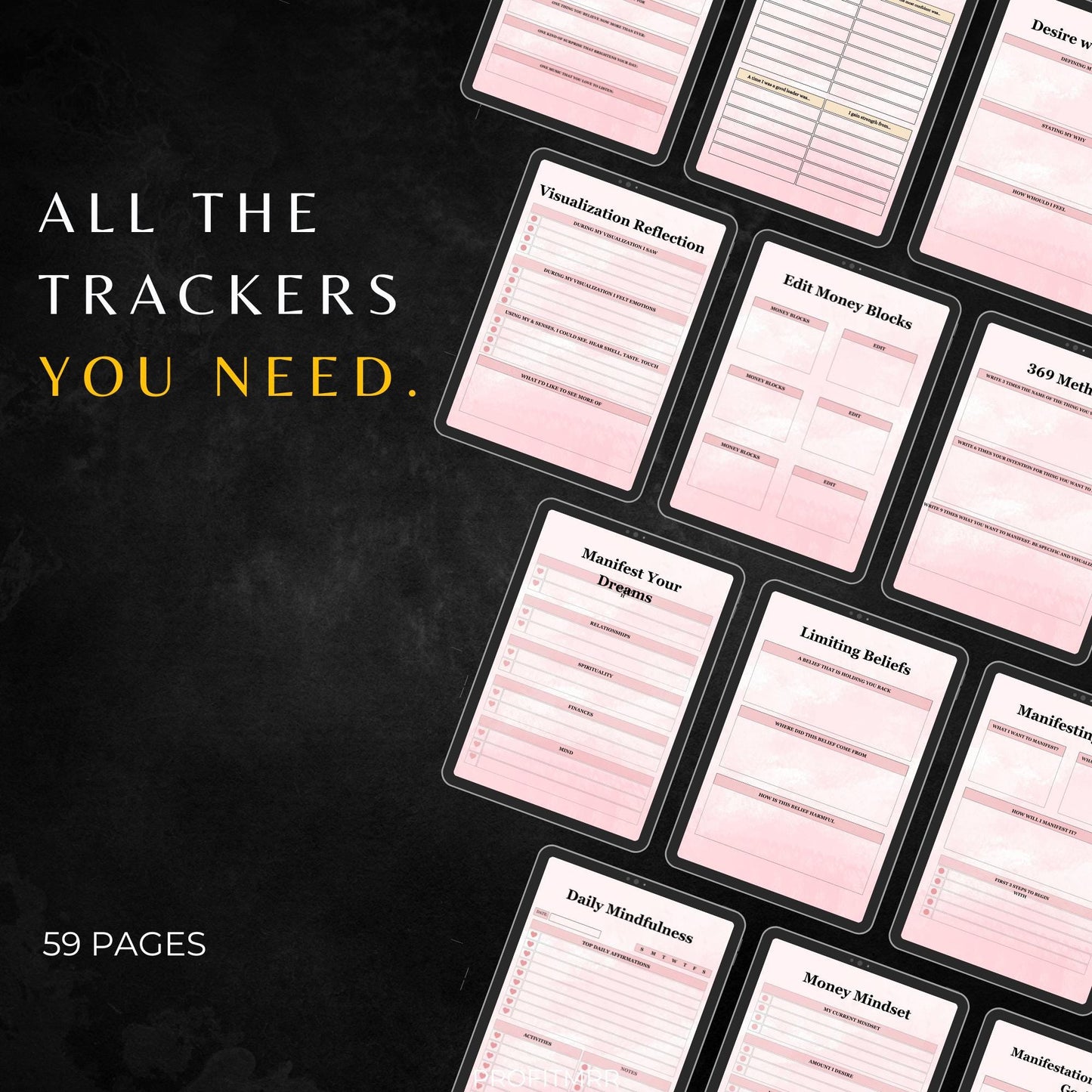 Manifestation Journal PLR & MRR, Plr Canva Templates, Plr Planners, Plr Products Bundle,Plr Bundle Collection,Digital Printable Planners Plr