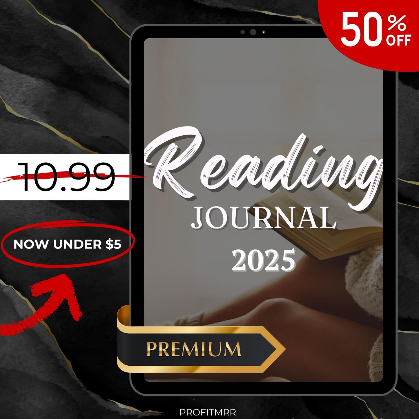 Reading Journal 2025 | Digital Printable Planner | PLR & MRR Canva Templates Bundle