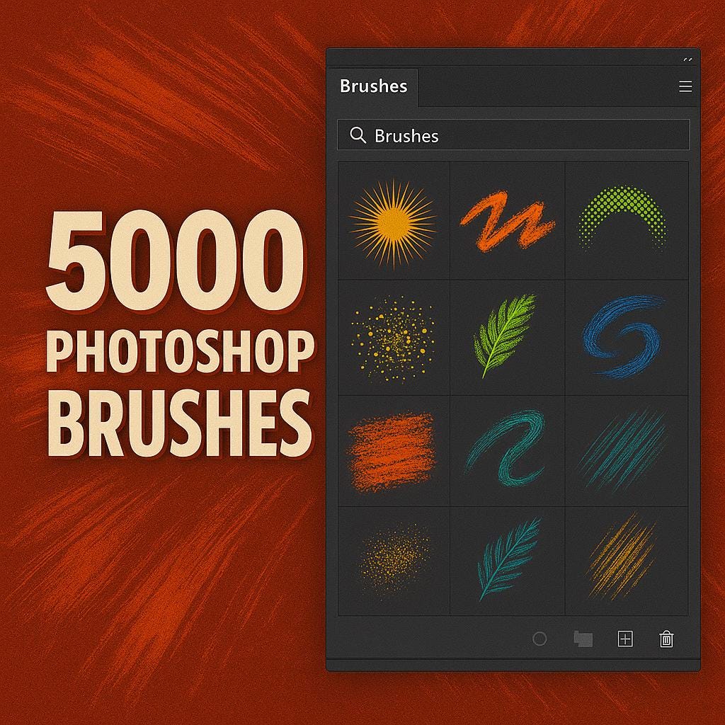 5000 Photoshop Brushes: PLR/MRR Digital Art Toolkit Digital Download