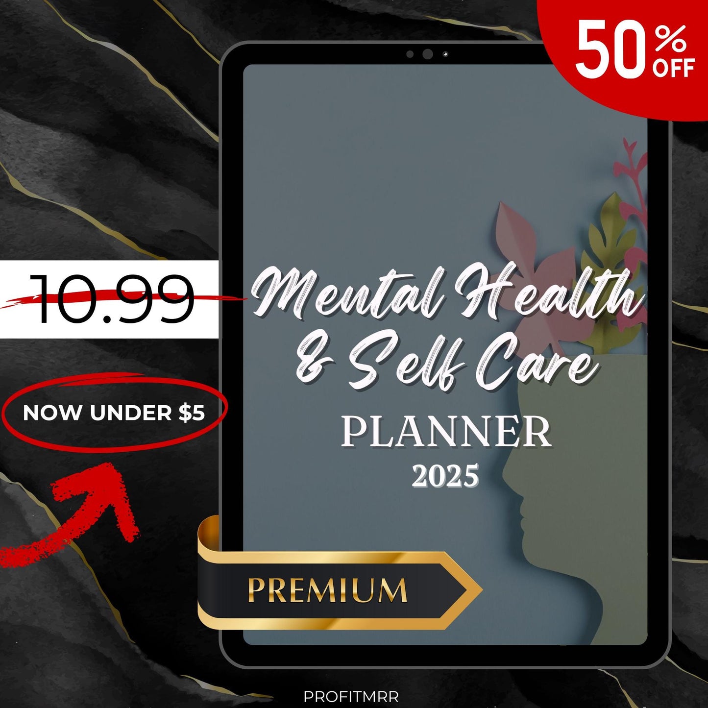 Mental Health Self Care Planner 2025 PLR & MRR, Canva Templates, Self Care Journal, Habit Tracker, Daily Gratitude, Digital Plr Planners