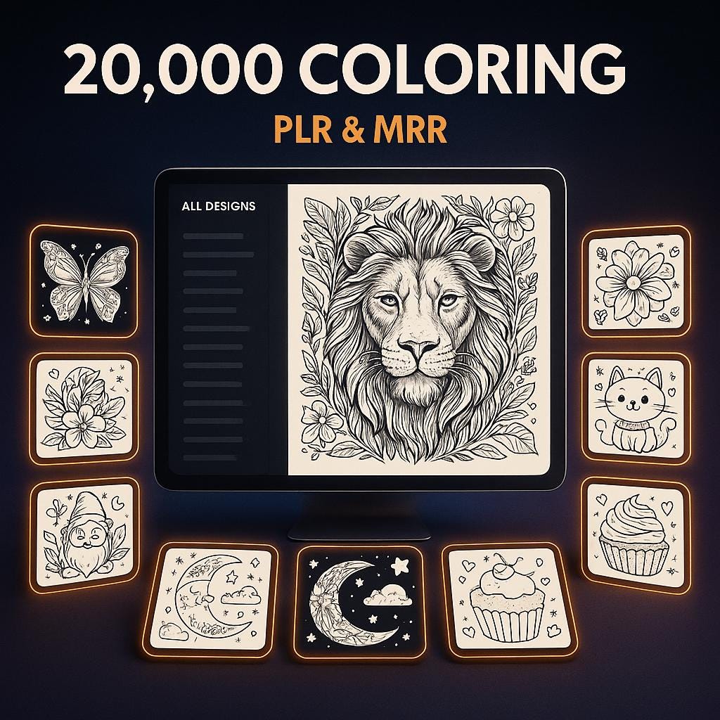 20,000+ Coloring Pages PLR MRR: Kids & Adults Coloring Ebooks (Instant Download