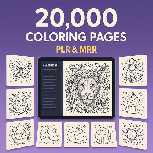 20,000+ Coloring Pages PLR MRR, Coloring Ebooks Plr, Coloring books kids, Kids collection, rainbow coloring pages, dinosaur coloring pages