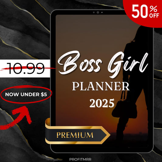 2025 Boss Girl Planner Canva Template: PLR & MRR Digital Journal
