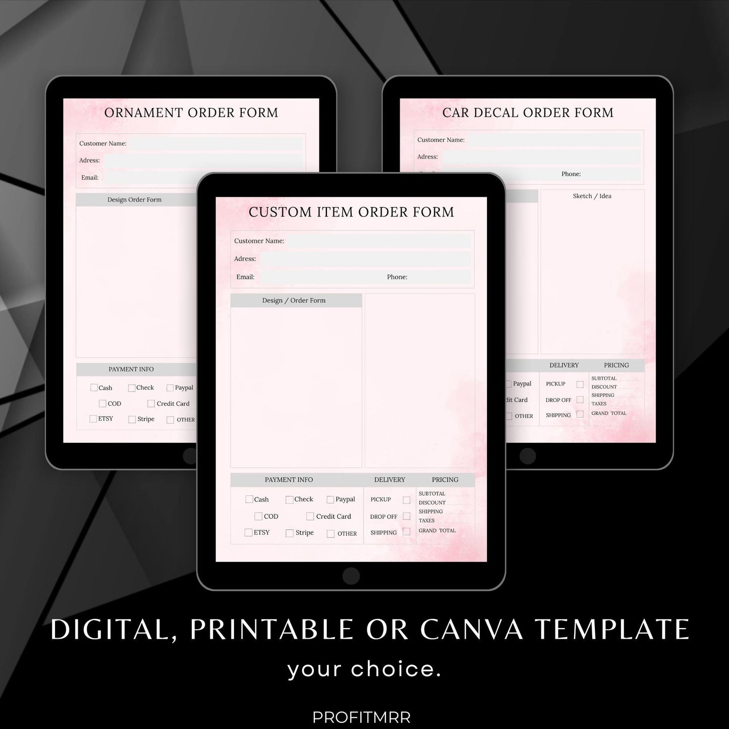 Order Forms Bundle PLR MRR, Plr Canva Templates, Plr Planners, Plr Products Bundle, Plr Bundle Collection, Digital Printable Planners Plr