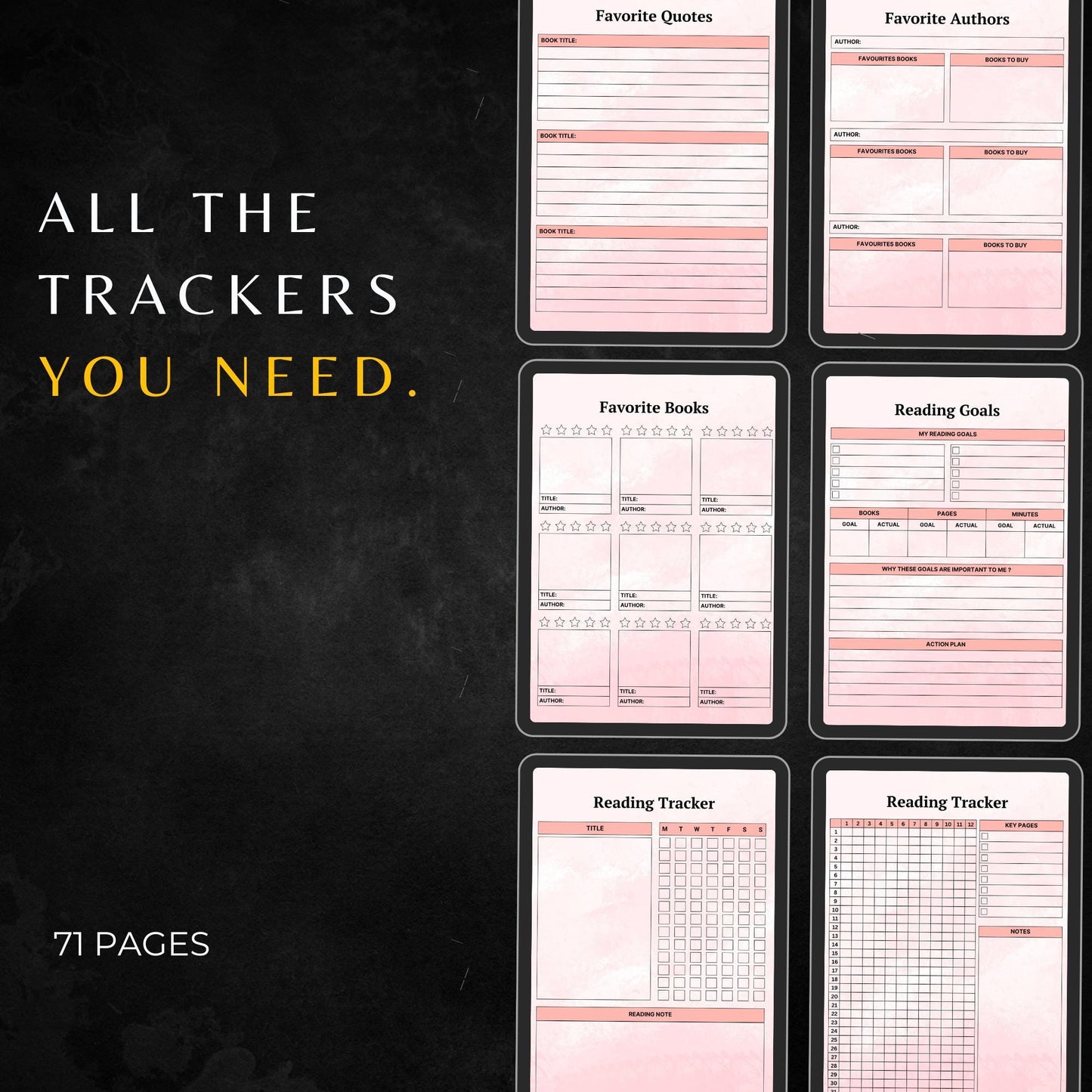 Reading Journal 2025 PLR & MRR, Plr Canva Templates, Plr Planners, Plr Products Bundle, Plr Bundle Collection,Digital Printable Planners Plr