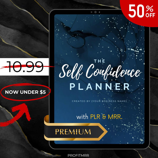 The Self Confidence Planner with PLR & MRR, Plr Canva Templates, Plr Planners,Plr Products Bundle,Plr Collection,Digital Printable Planners