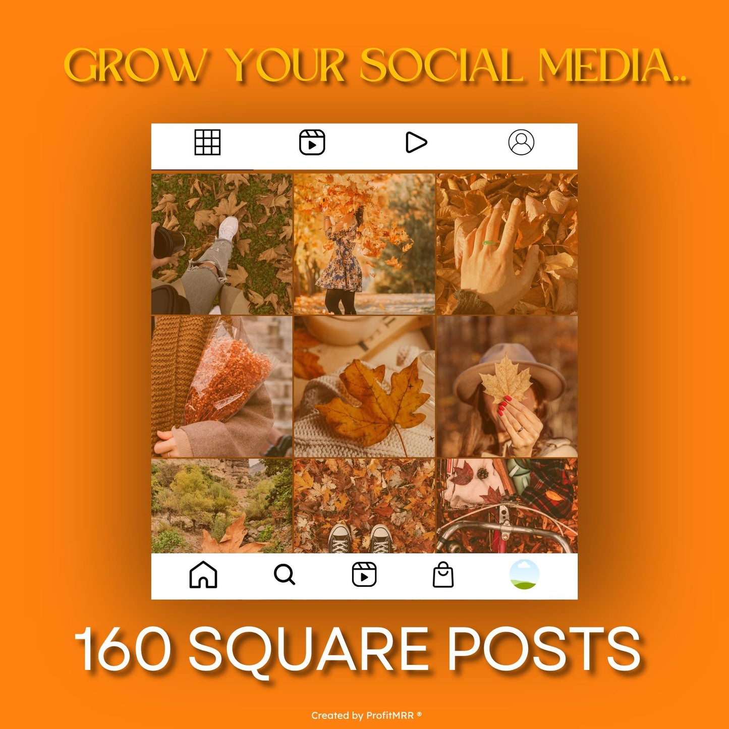 PLR MRR 600 Fall Autumn Social Media Templates Bundle | Canva Editable Posts, Instagram Facebook Templates ,Resell Rights, Content Templates