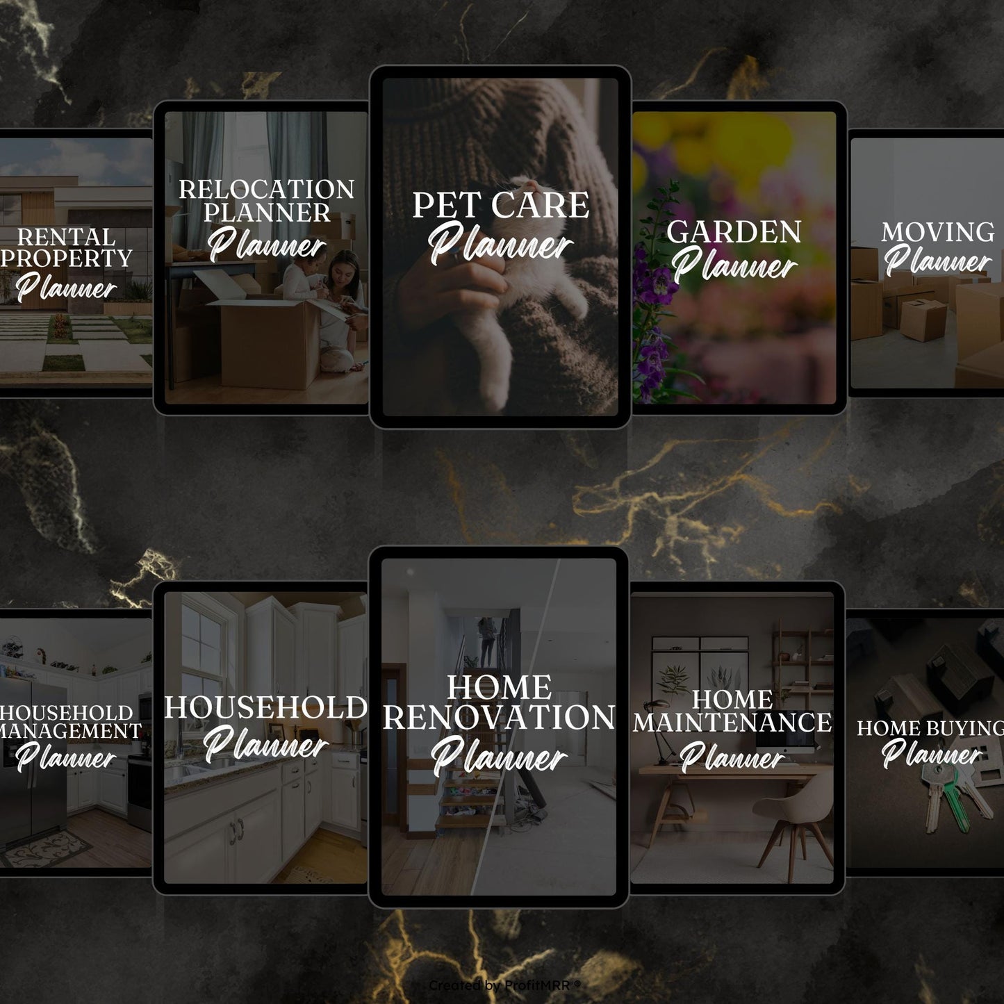 14 Home & Property Planners Bundle | Real Estate, Moving, Garden Household Templates | PLR MRR Editable Canva, Plr Planners Bundle Resell