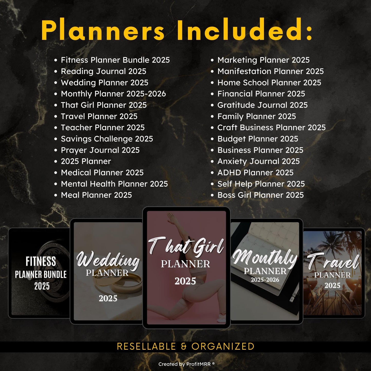20 Dated 2025 Planners PLR MRR, Plr Bundle, Plr Products, Plr Planners, Plr Canva Templates, Resell Rights Journals Trackers Digital Product