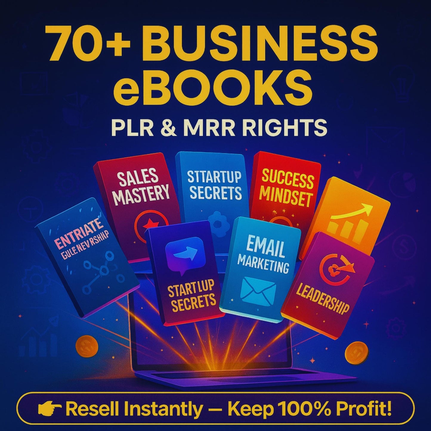 70+ Business Marketing eBooks Bundle PLR MRR| Digital Entrepreneur & Online Success Guides | Resell Rights Plr eBooks Bundle Plr Products
