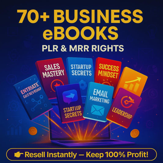 70+ Business Marketing eBooks Bundle PLR MRR| Digital Entrepreneur & Online Success Guides | Resell Rights Plr eBooks Bundle Plr Products