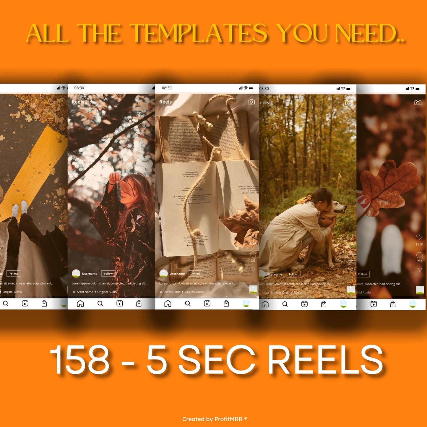 PLR MRR 600 Fall Autumn Social Media Templates Bundle | Canva Editable Posts, Instagram Facebook Templates ,Resell Rights, Content Templates