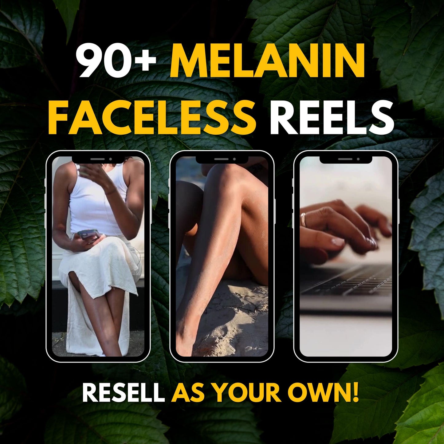 90+ Melanin Faceless Reels with PLR & MRR, Trending Reels, Plr Videos, Mrr Content, Black Content, Aesthetic Reels, Viral Reels, Shorts