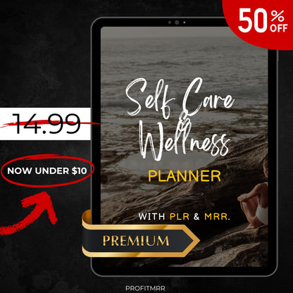 Premium Self Care and Wellness Planner with PLR & MRR, Canva Templates, Self Care Tracker, Habit Tracker, Goal Tracker, Digital Planners