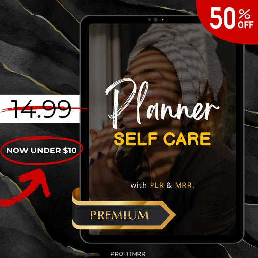 Premium Self Care Planner with PLR & MRR, Canva Templates, Self Care Journal, Habit Tracker, Daily Gratitude, Digital Planners