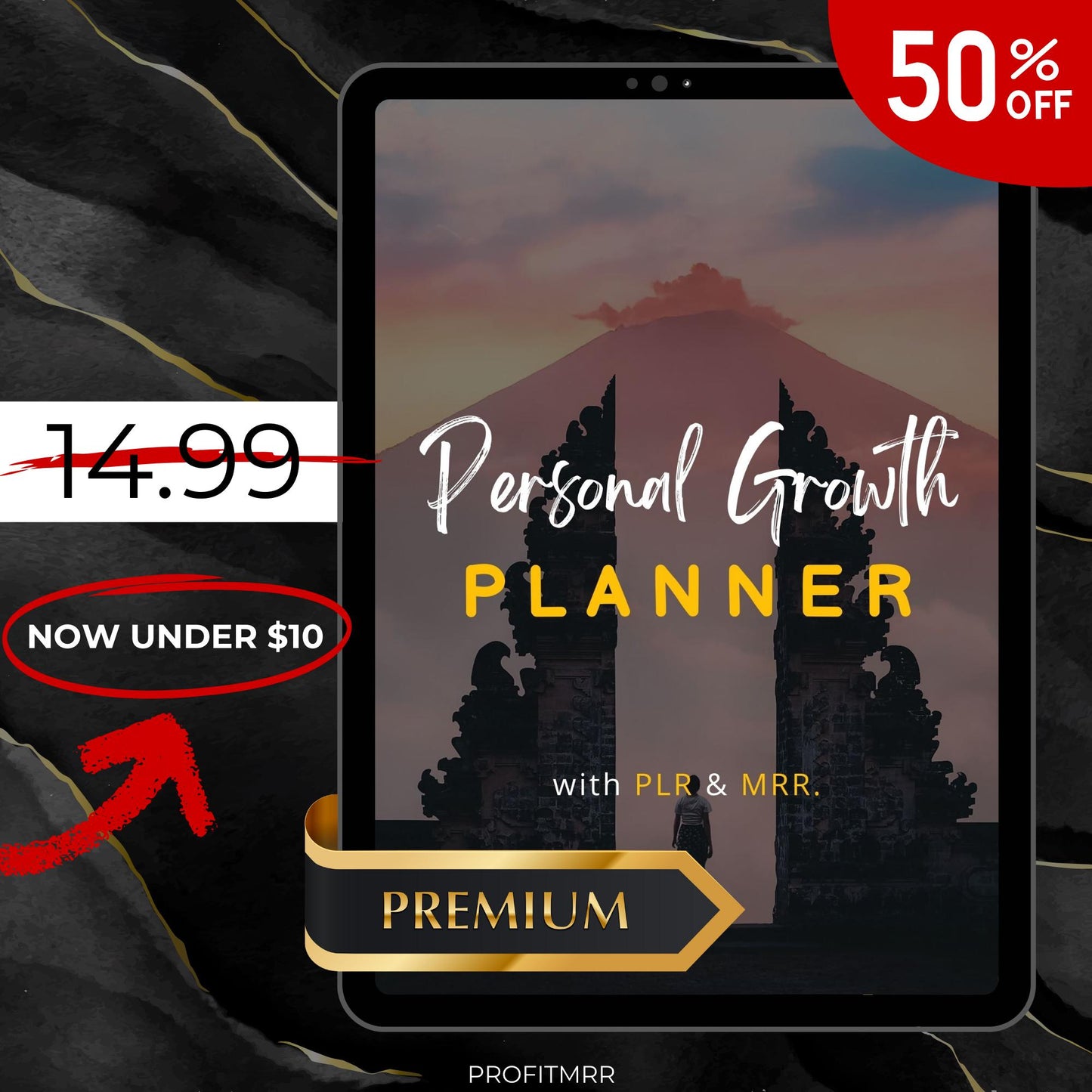 Premium Personal Growth Planner with PLR & MRR, Canva Templates, Self Care Journal, Habit Tracker, Daily Gratitude, Digital Planners