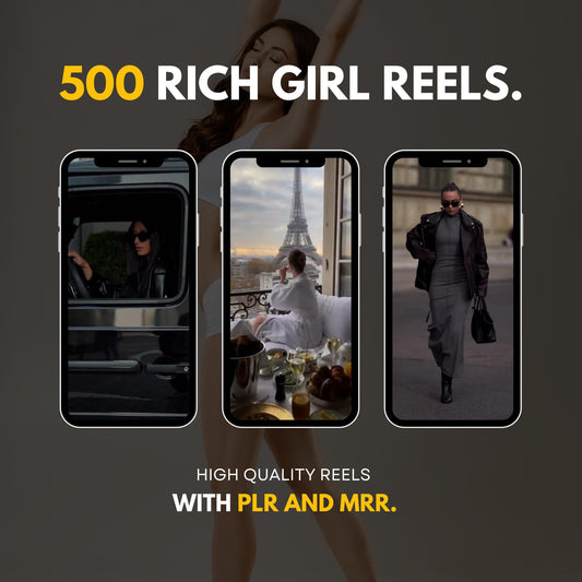 500 Rich Luxury Women Reels PLR MRR, IG Reels, Faceless Reels, Reels Bundle, Faceless Videos, Tiktok Reels, Instagram Faceless Reels Mrr Plr