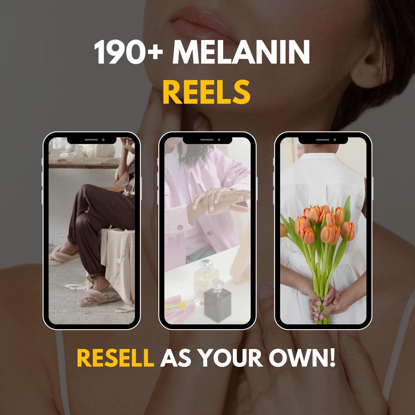 190+ Melanin Faceless Reels with PLR & MRR, Trending Reels, Plr Videos, Mrr Content, Black Content, Aesthetic Reels, Viral Reels, Shorts