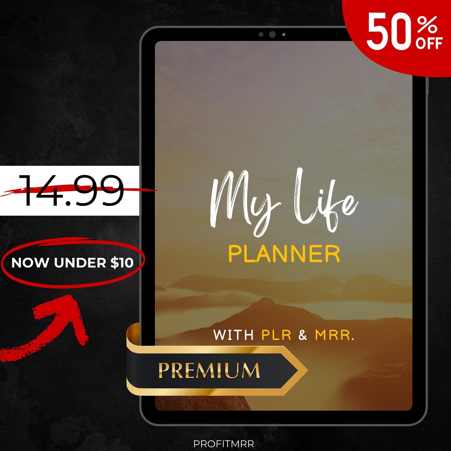 Premium Life Planner with PLR & MRR, Canva Templates, Self Care Tracker, Habit Tracker, Goal Tracker, Digital Planners