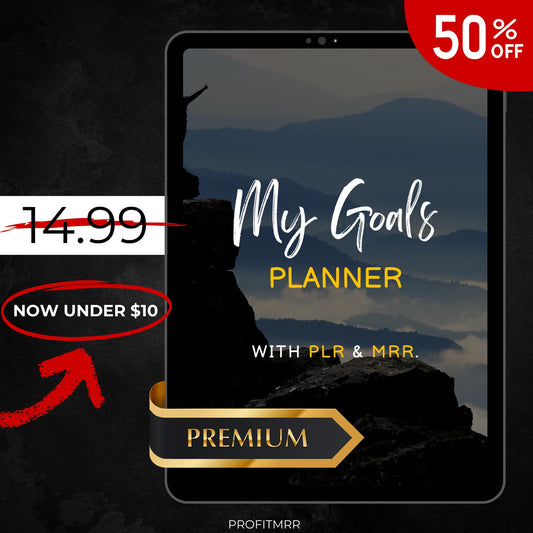 Premium My Goals Planner with PLR & MRR, Canva Templates, Self Care Tracker, Habit Tracker, Goal Tracker, Digital Planners