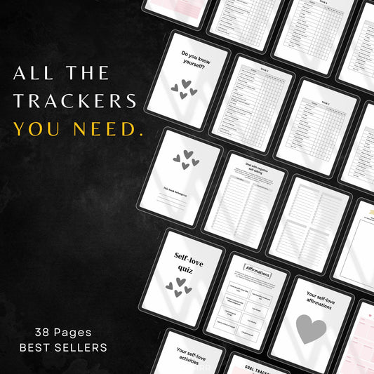 Premium Self Love Workbook with PLR & MRR, Canva Templates, Self Care Tracker, Habit Tracker, Goal Tracker, Digital Planners